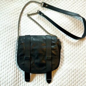 IRO, Black leather & chain crossbody bag